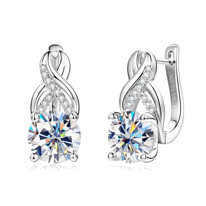 Classic Charm: Dazzling Moissanite Pendant and Hoop Set for Her