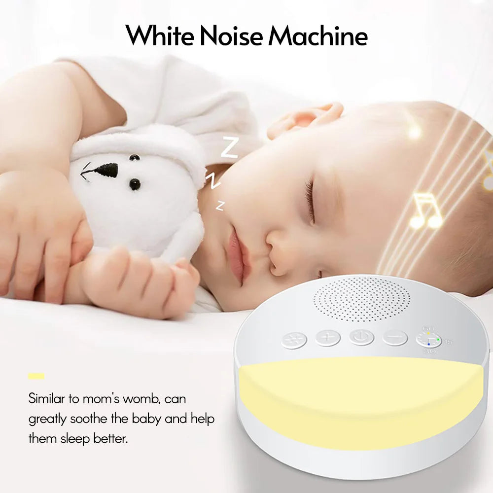 Calming Sleep Aid: Baby White Noise Player with Night Light & Timer