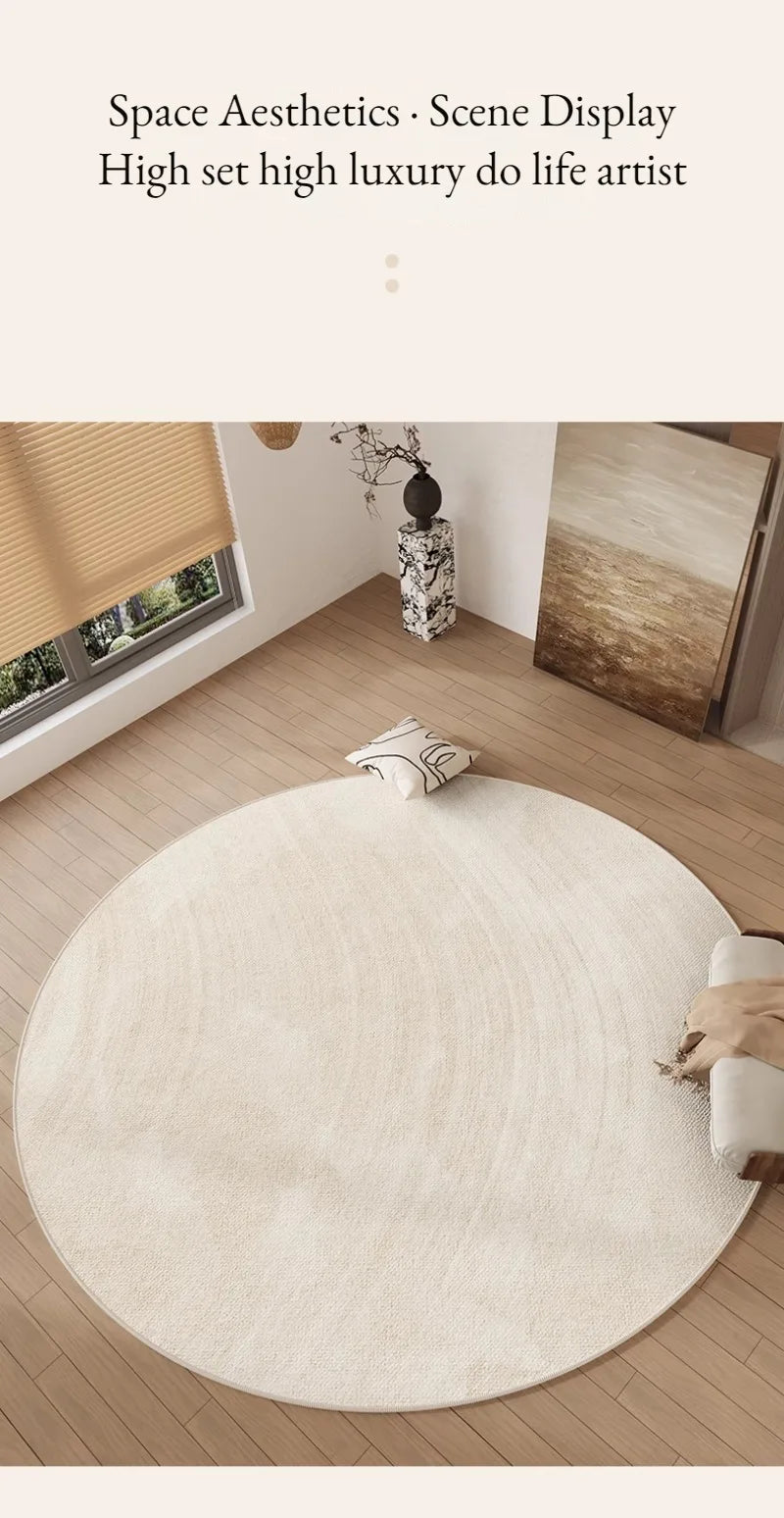Luxury Wabi Sabi Style Rug: Non-Slip Round Carpet for Home Decor