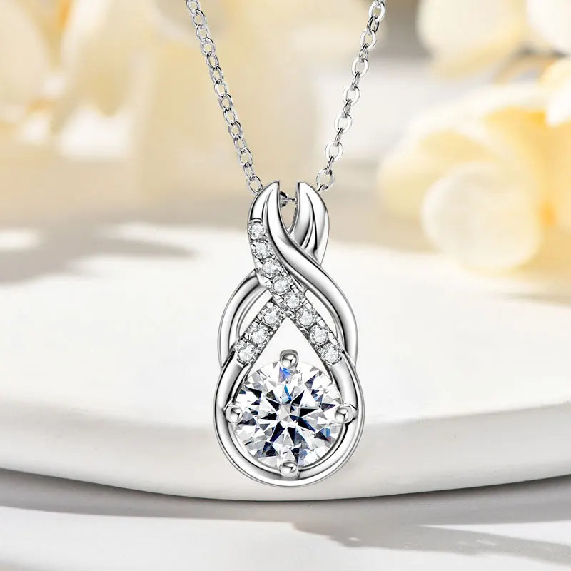 Classic Charm: Dazzling Moissanite Pendant and Hoop Set for Her