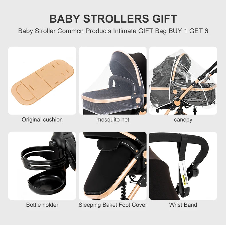 All-in-One Baby Travel System: Stroller with Raincover for Newborns