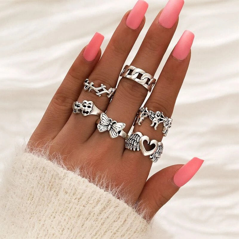 30-Piece Alloy Finger Ring Set: Unique Designs for Every Style