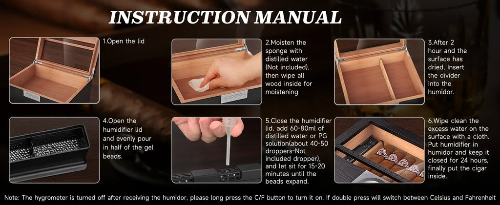 Cedar Cigar Box Humidor: Perfect Storage with Hygrometer and Divider