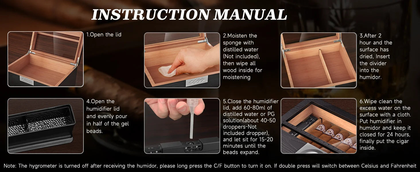 Cedar Cigar Box Humidor: Perfect Storage with Hygrometer and Divider