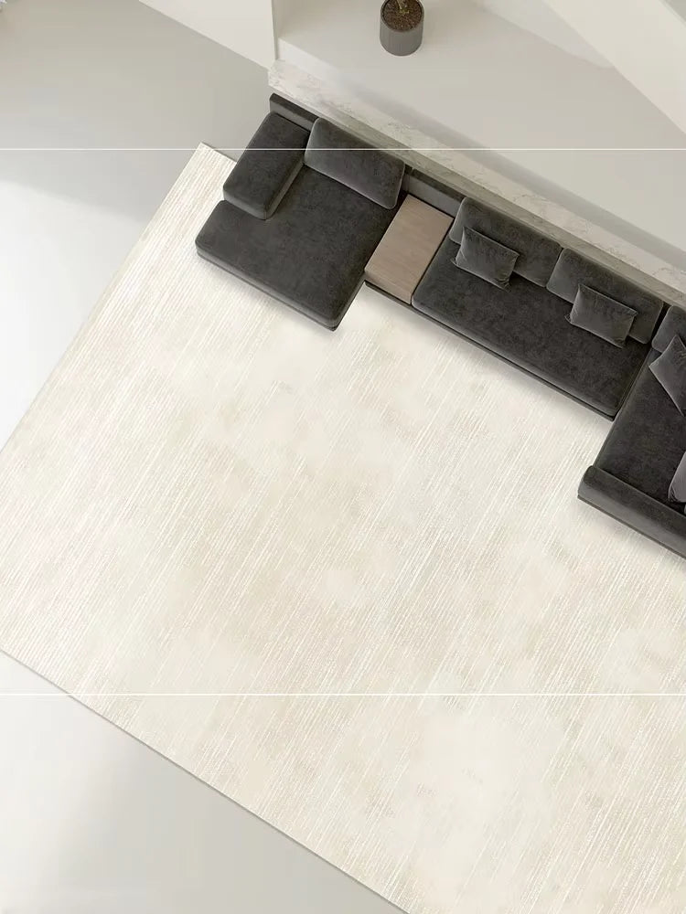Versatile Minimalist Beige Lines Area Rug: Elevate Any Space
