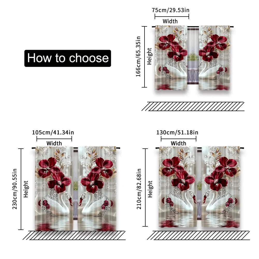Sophisticated Floral and Swan Curtains: Enhance Your Bedroom and Living Space
