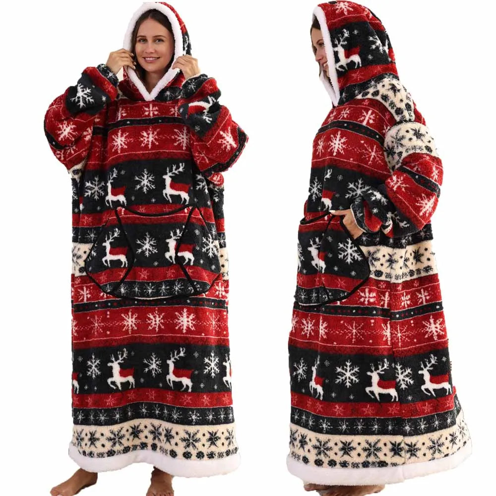 Wearable Sherpa Blanket Hoodie: Perfect for Halloween and Holiday Comfort