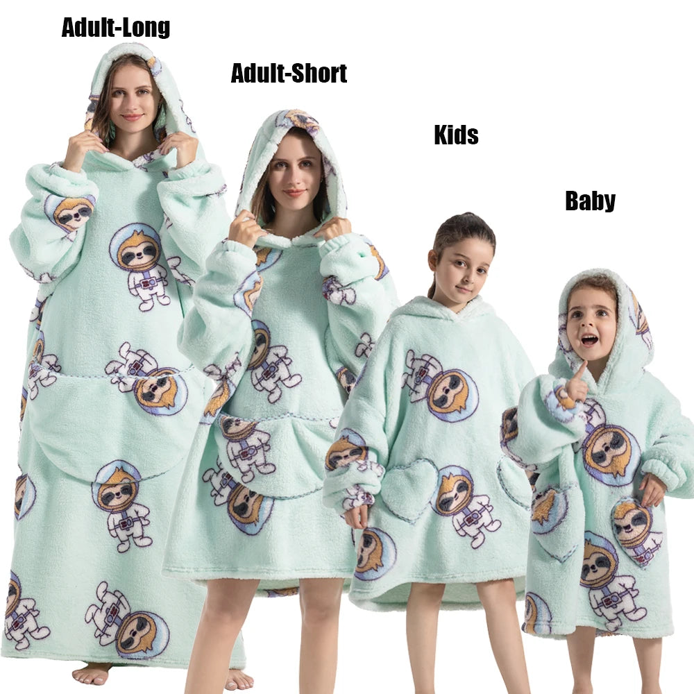 Animal Art Blanket Hoodie: Cozy Up in Creative Comfort