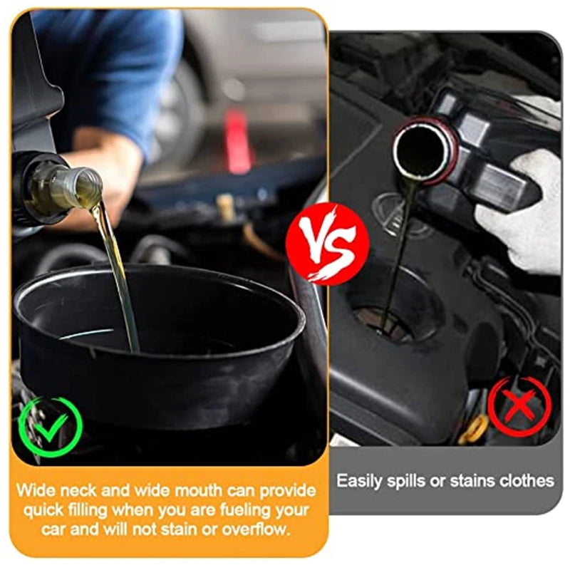 Car Engine Refueling Funnel: Includes Filter and Extension Pipe