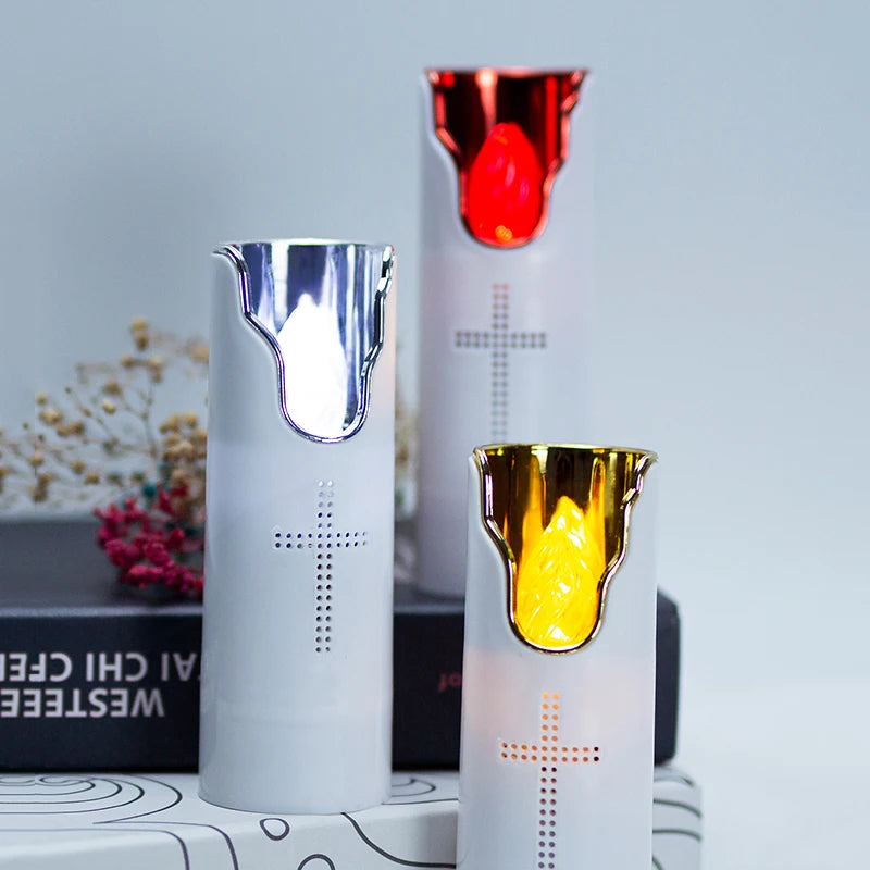Flameless Prayer Candle: Musical LED Lamp for Serene Remembrance