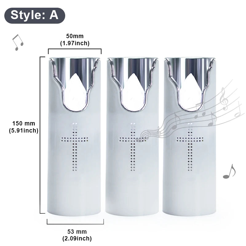 Flameless Prayer Candle: Musical LED Lamp for Serene Remembrance