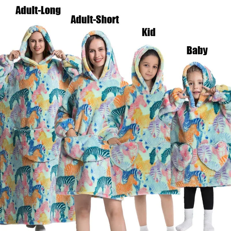 Animal Art Blanket Hoodie: Cozy Up in Creative Comfort