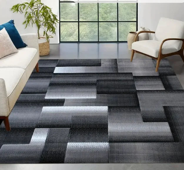 Indoor-Outdoor Geometric Carpet: Ideal for Entryways and Doorways