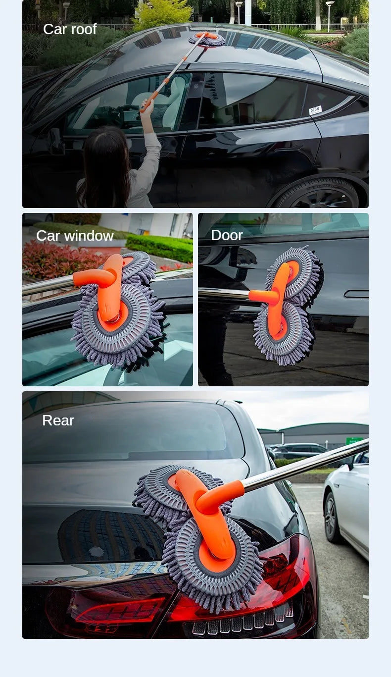 Telescopic Car Wash Mop: Three-Section Design for Roof and Window Maintenance