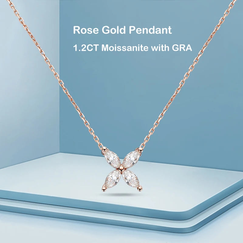 Radiant Butterfly Pendant: 1.2CT Moissanite in Sterling Silver