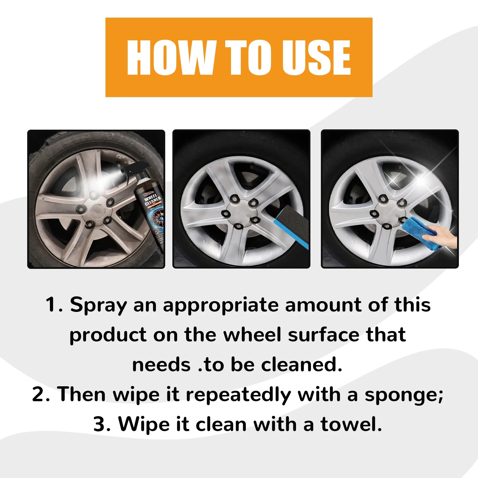 Car Wheel Cleaner Spray: 120ml Tyre Polish for Dirt Removal and Maintenance