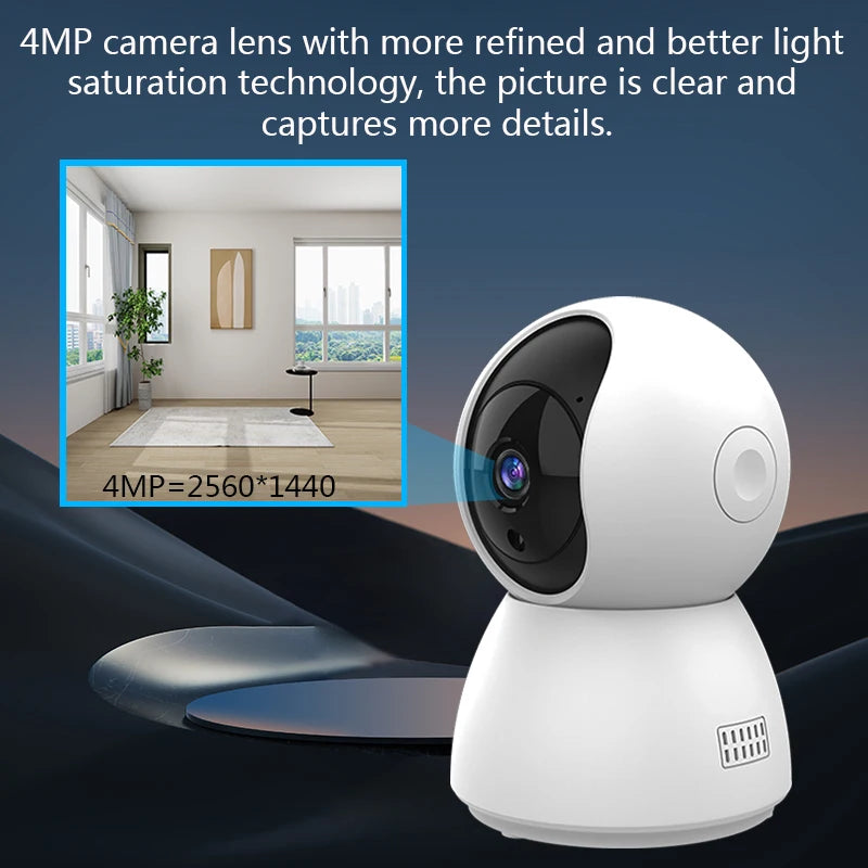 Smart Mini WiFi Camera: 4MP Indoor Surveillance with Automatic Tracking
