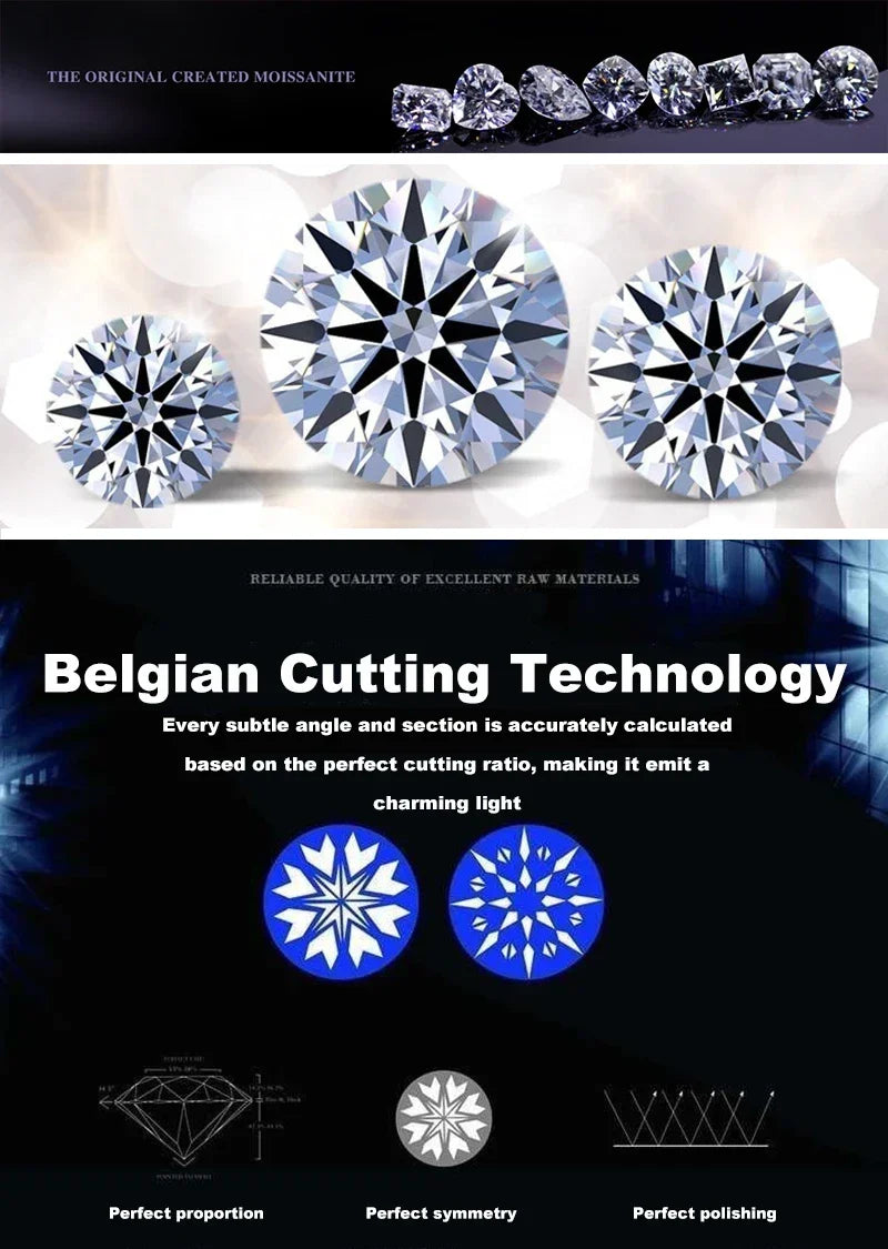 Timeless Beauty: Fine Moissanite Necklace with Sterling Chain