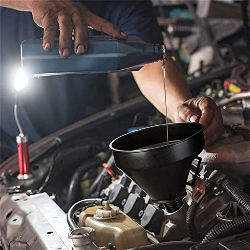 Car Engine Refueling Funnel: Includes Filter and Extension Pipe