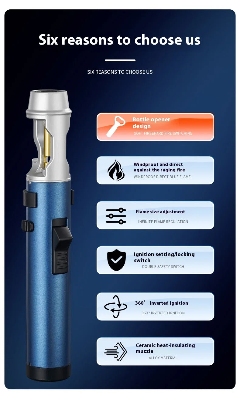 Precision Flame: Powerful Windproof Metal Gas Lighter for Every Occasion