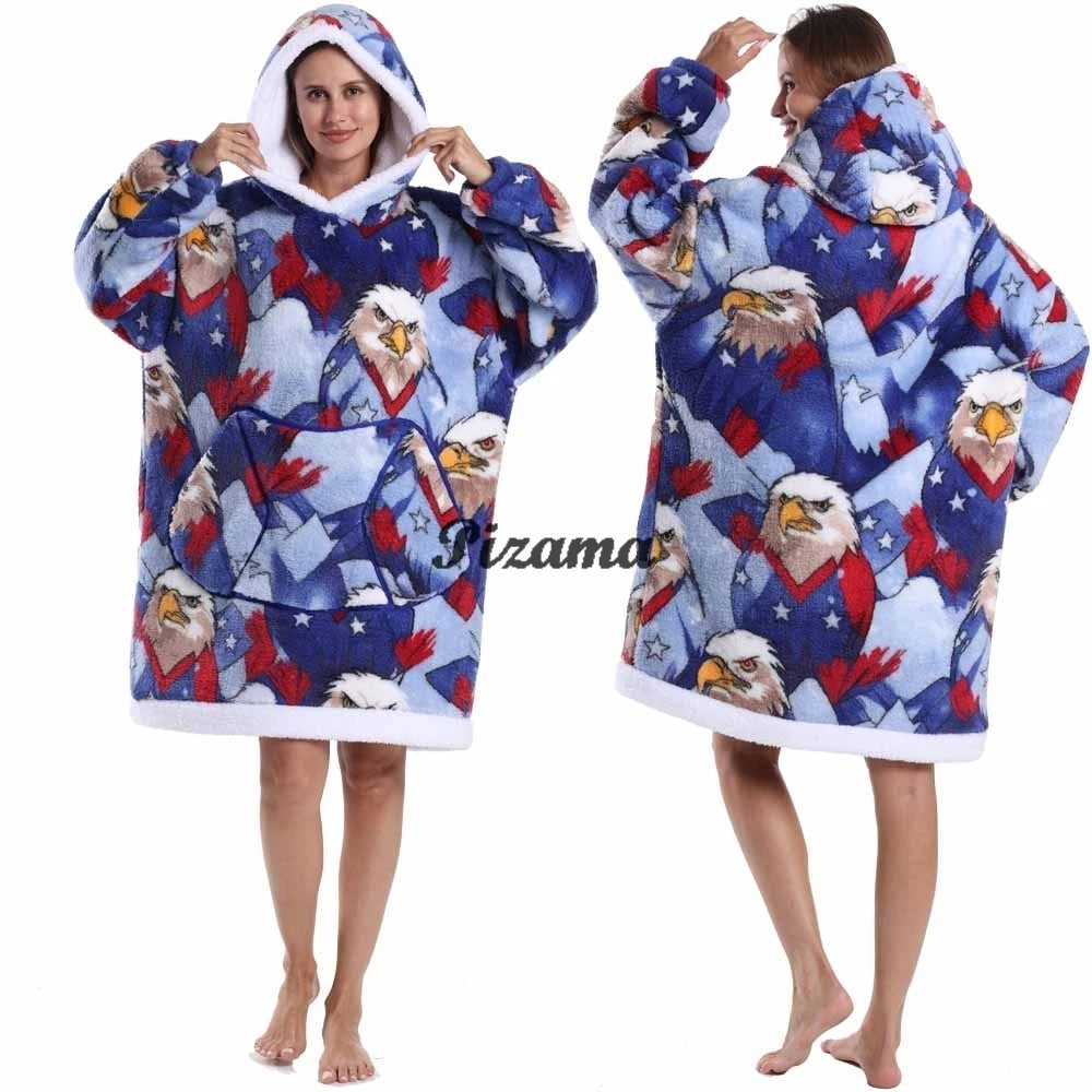 Oversized Wearable TV Blanket: Cozy Full Sleeve Sweatshirt for Halloween and Christmas