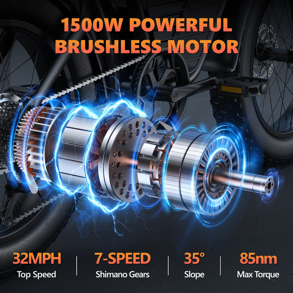 All-Terrain Fat Tire E-Bike: Unleash Your Outdoor Spirit with 20-Inch Wheels