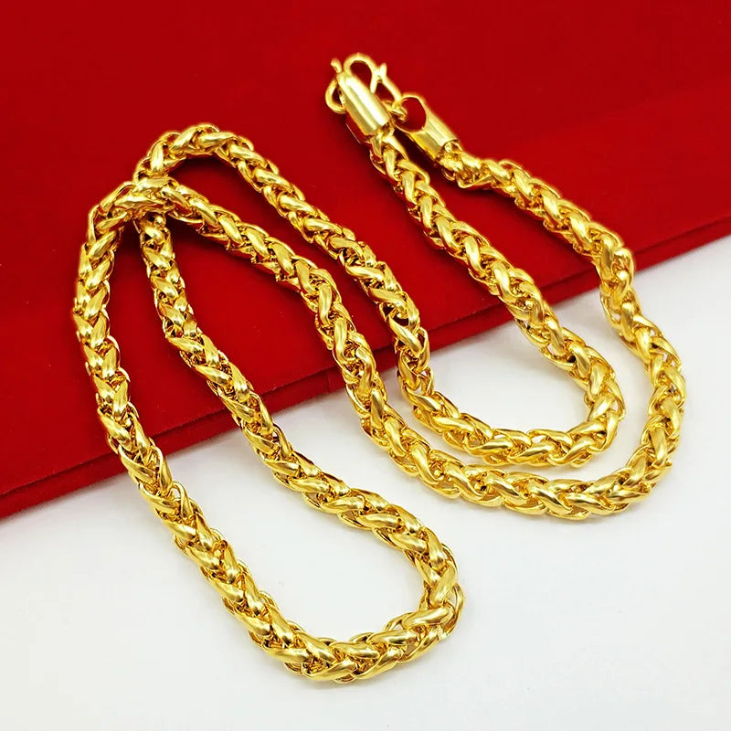 Timeless Glamour: Durable 24K Pure Gold Necklace for All