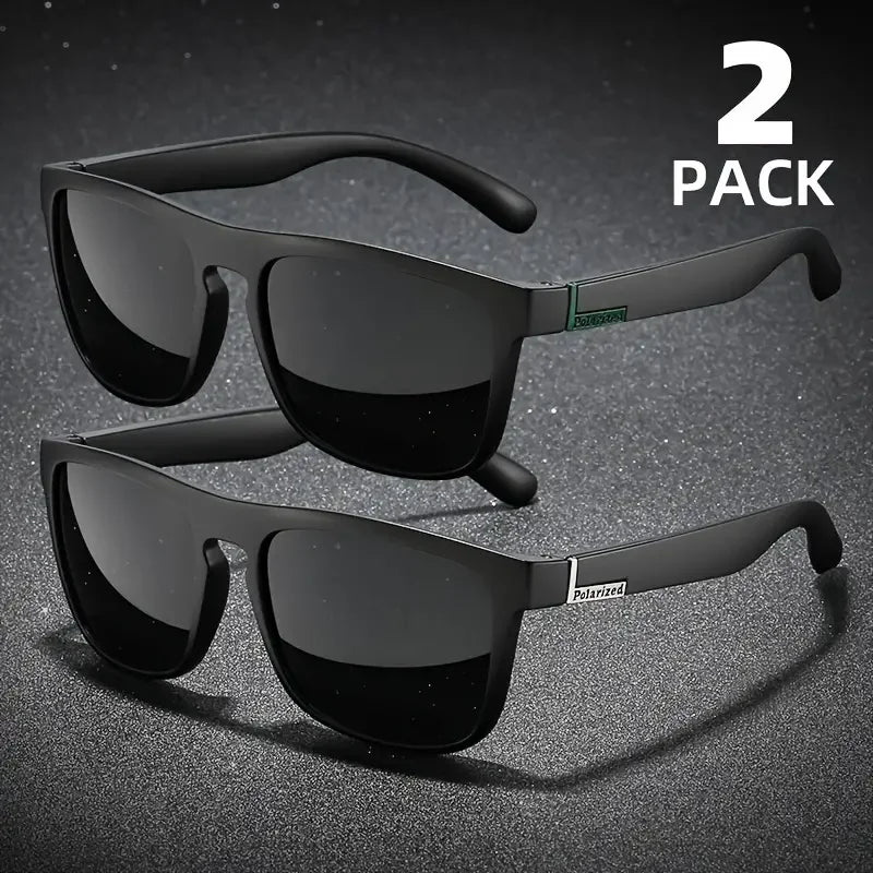 Vintage Sport Sunglasses: 2PCS Polarized Eyewear for Active Men