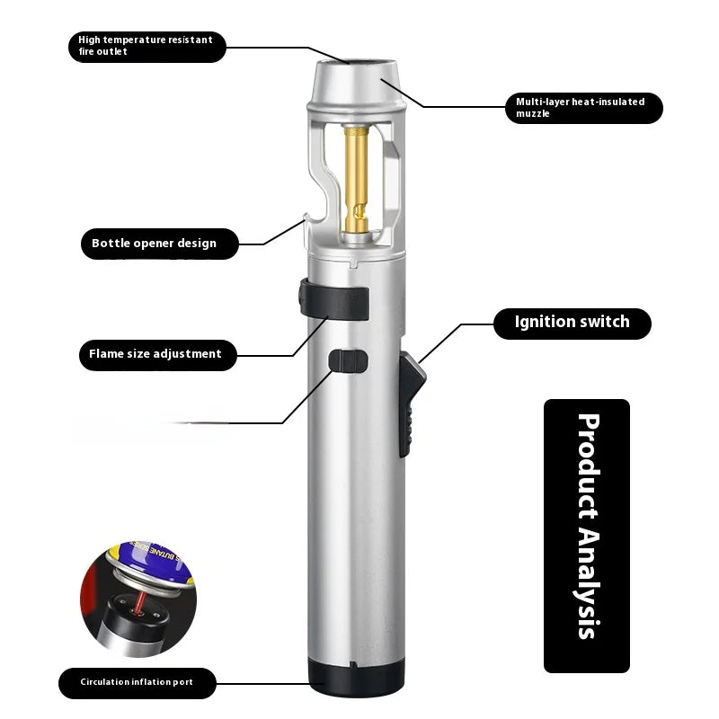 Precision Flame: Powerful Windproof Metal Gas Lighter for Every Occasion