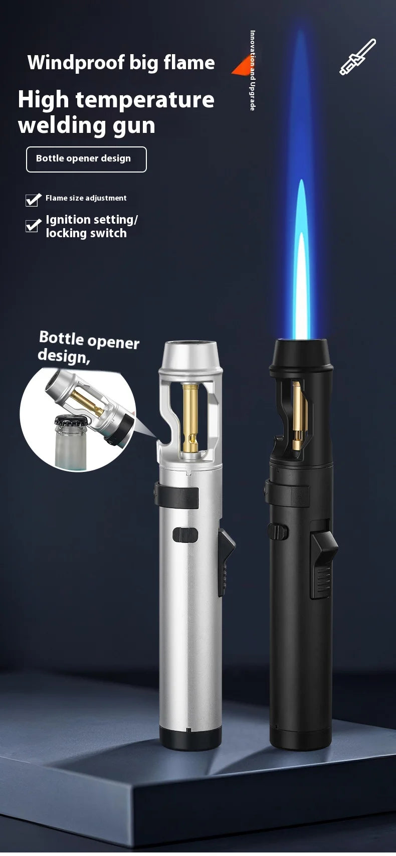 Precision Flame: Powerful Windproof Metal Gas Lighter for Every Occasion