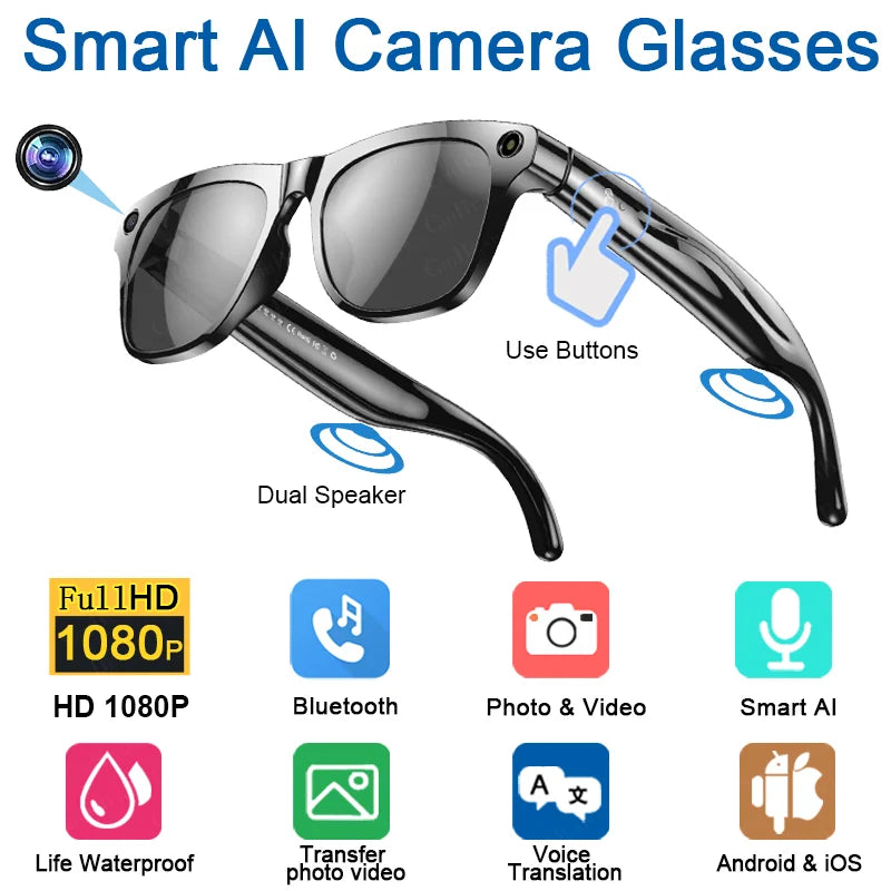AI-Powered HD Glasses: Record, Chat, and Enjoy Music Anywhere