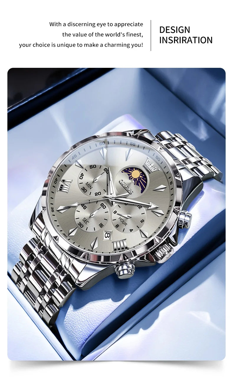 Versatile Precision: Multifunctional Men's Quartz Timepiece