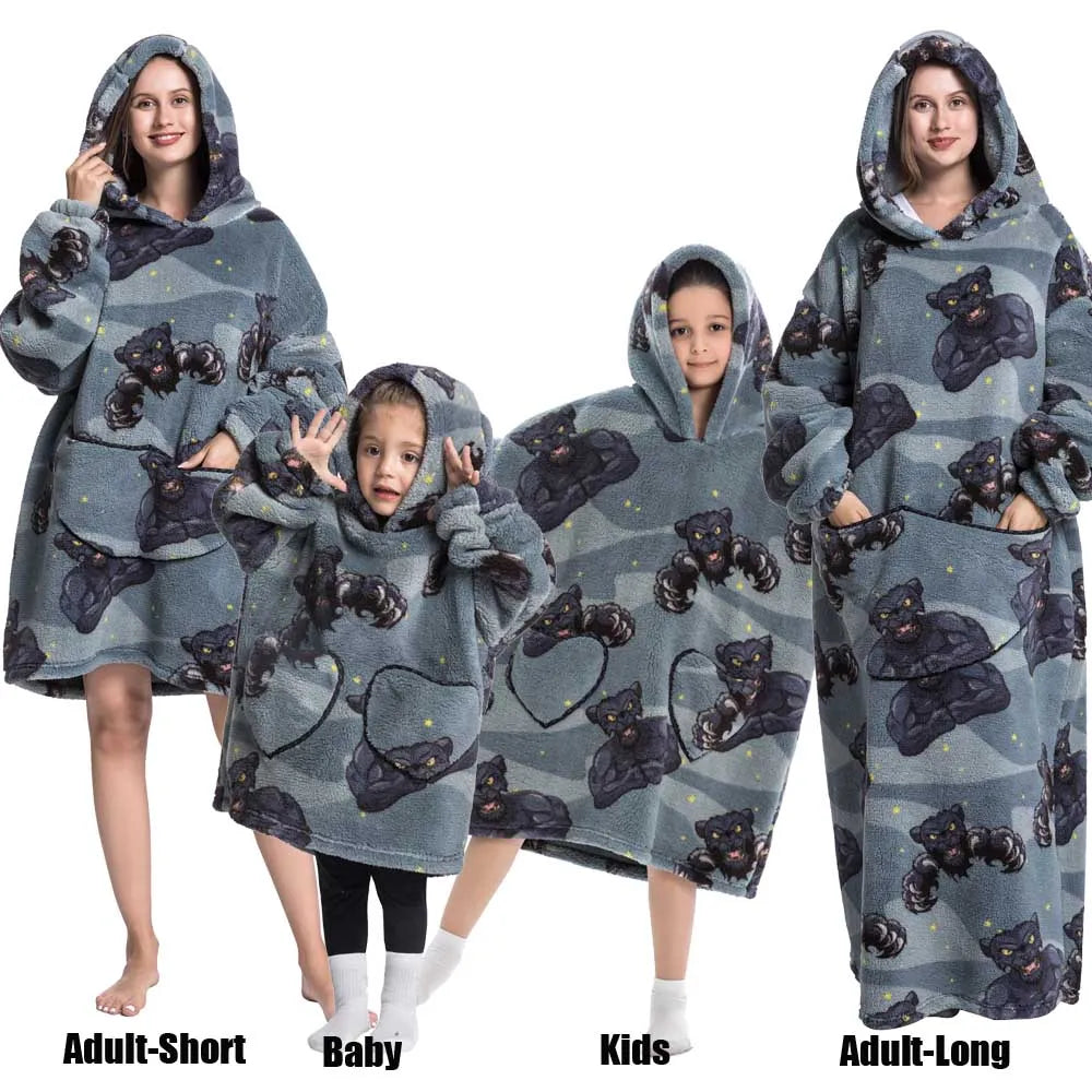 Animal Art Blanket Hoodie: Cozy Up in Creative Comfort