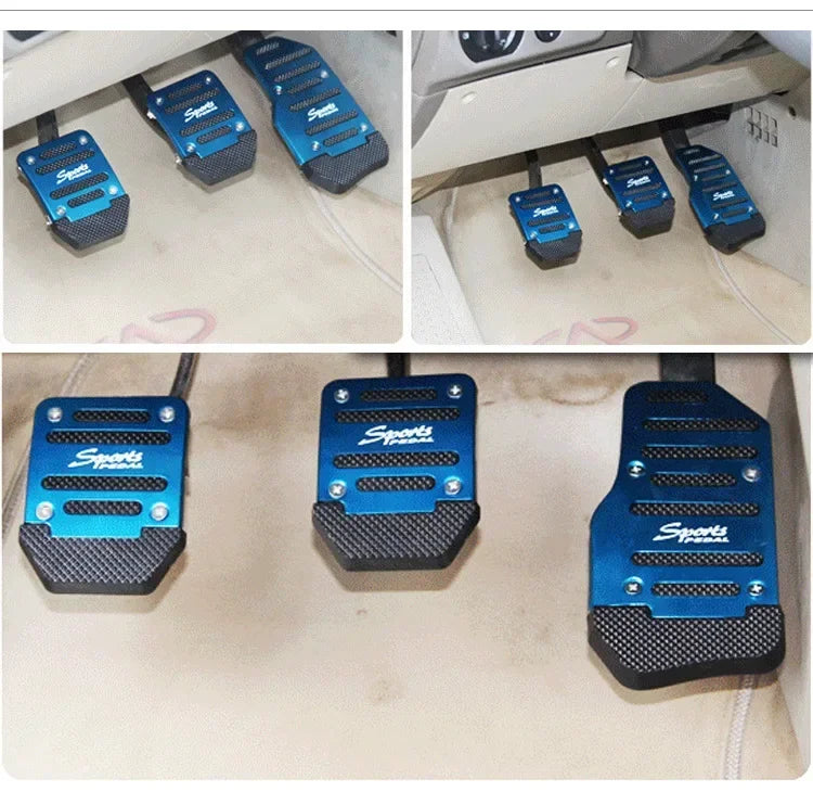 Universal Anti-Slip Foot Pedals: Stainless Steel Brake, Throttle, and Clutch Set