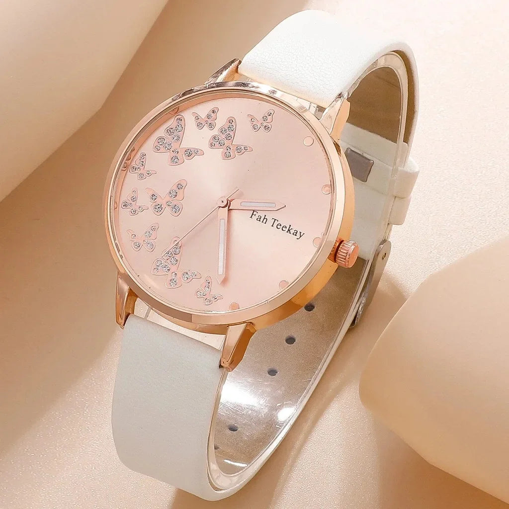 Elegant Butterfly Watch Set: Timeless Style with Sparkling Details