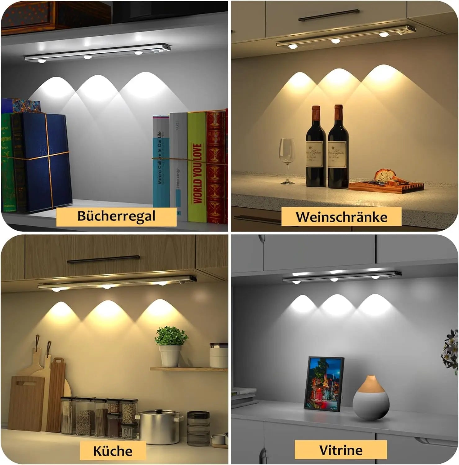 3-Color Dimmable LED Lamp: Perfect for Kitchen, Wardrobe, Bedroom, and Stairs