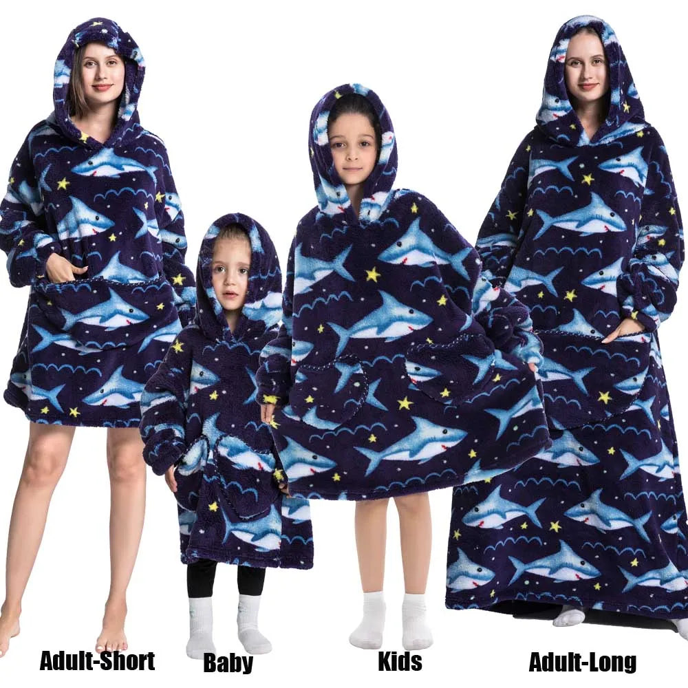 Animal Art Blanket Hoodie: Cozy Up in Creative Comfort