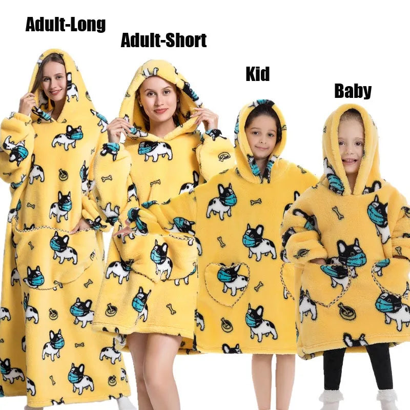 Animal Art Blanket Hoodie: Cozy Up in Creative Comfort