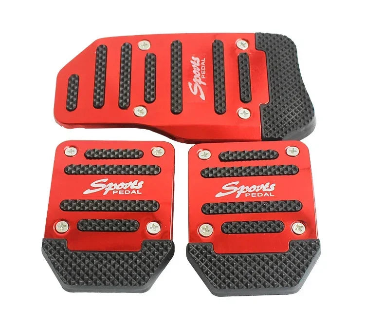 Universal Anti-Slip Foot Pedals: Stainless Steel Brake, Throttle, and Clutch Set