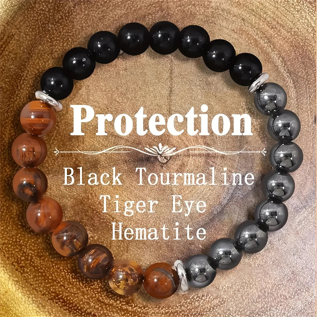 Protection Energy Bracelet: Harness Strength with Tiger Eye, Obsidian, & Hematite