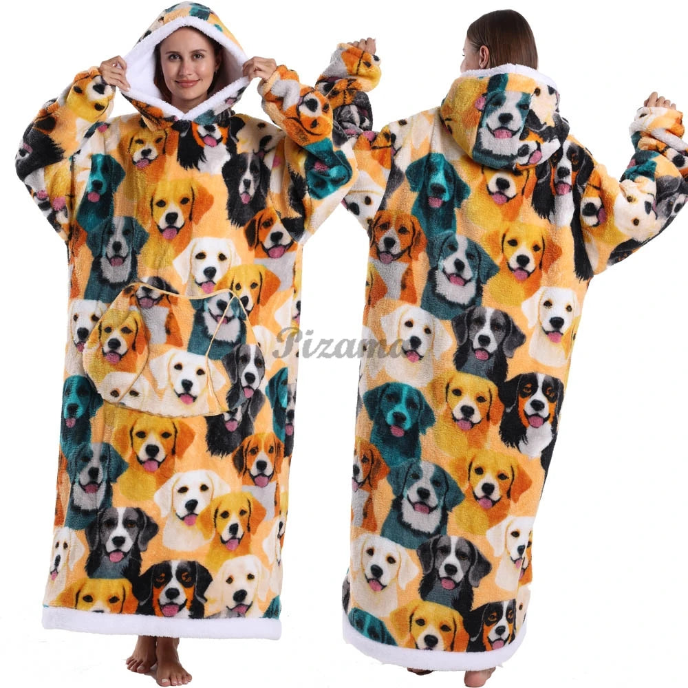 Wearable Sherpa Blanket Hoodie: Perfect for Halloween and Holiday Comfort