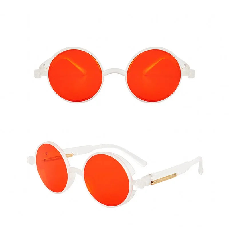 Gothic Punk Eyewear: Unique Round Frames for Unisex Fashion
