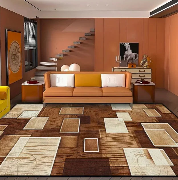 Indoor-Outdoor Geometric Carpet: Ideal for Entryways and Doorways