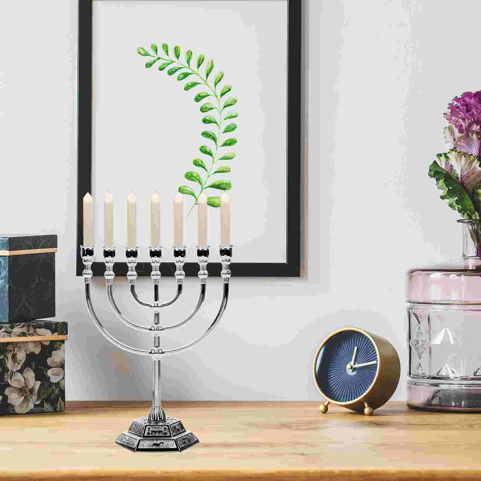 Vintage Menorah: Stylish Desktop Decor for Spiritual Ambiance