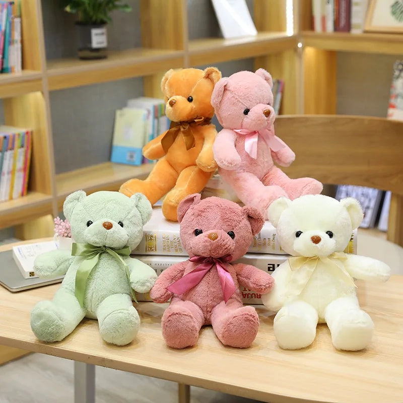 Vibrant Bow Bear: Soft Plush Toy for Every Celebration