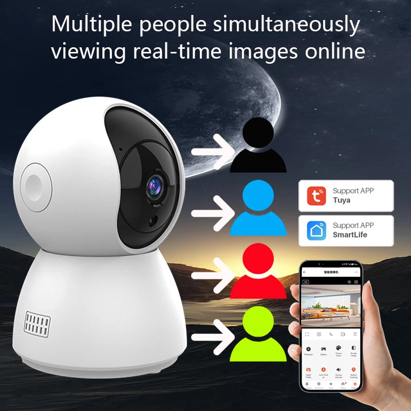 Smart Mini WiFi Camera: 4MP Indoor Surveillance with Automatic Tracking