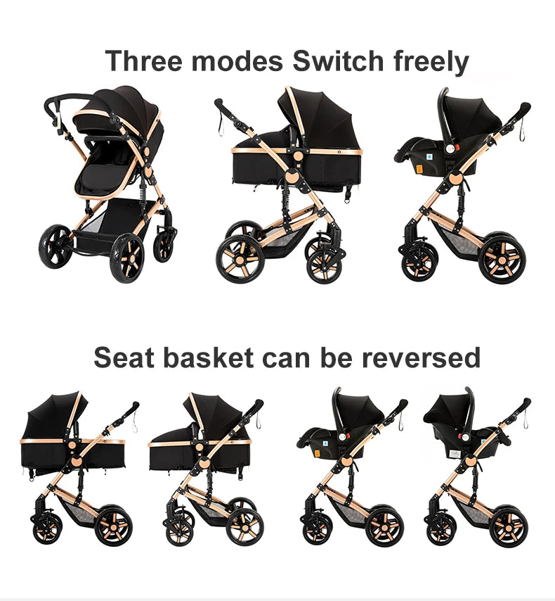 All-in-One Baby Travel System: Stroller with Raincover for Newborns