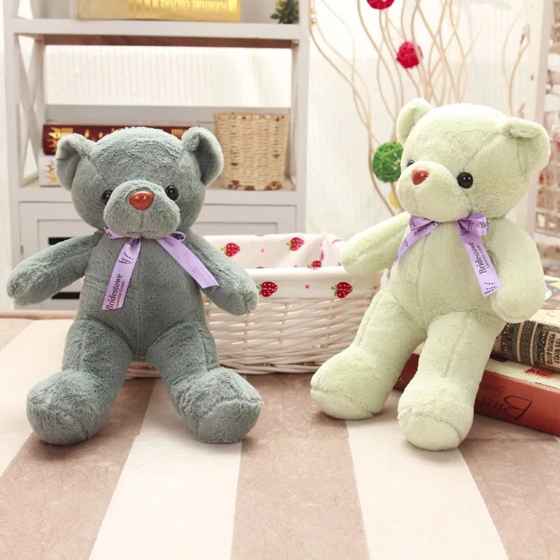 Vibrant Bow Bear: Soft Plush Toy for Every Celebration