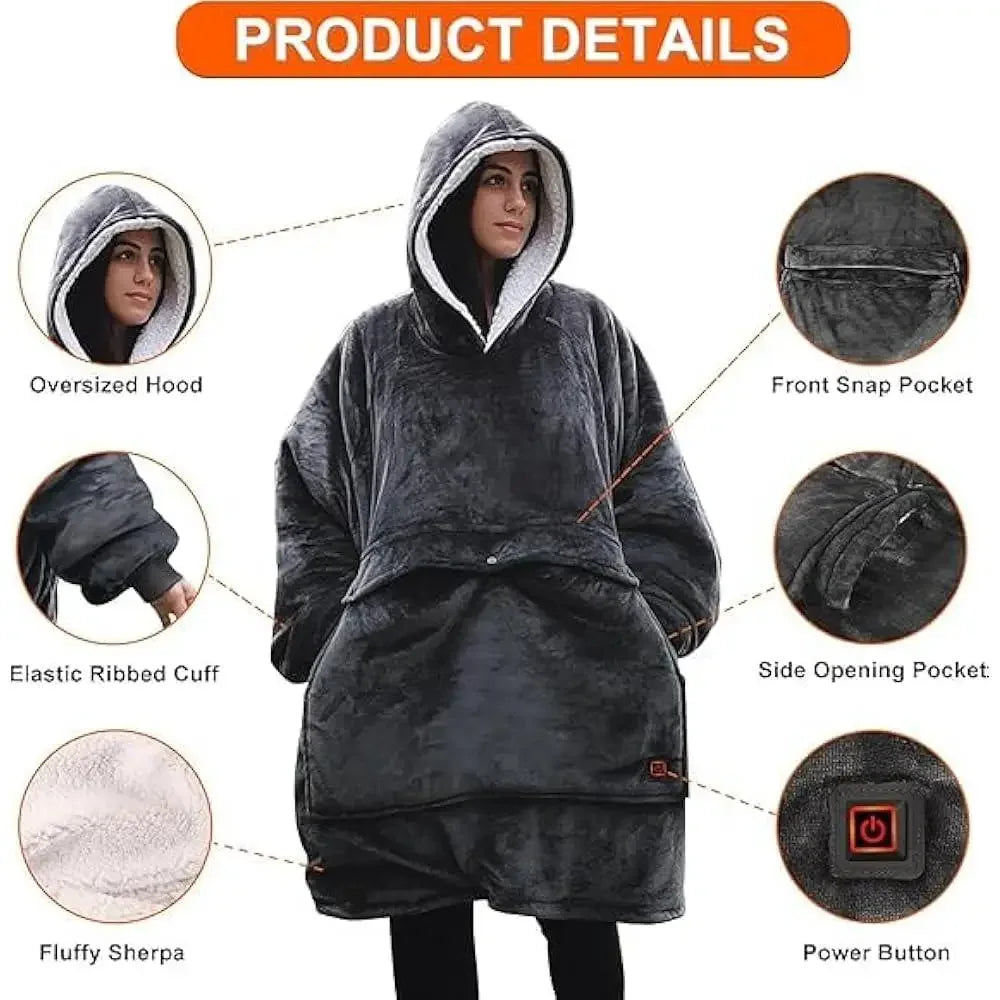 Unisex Electric Heated Blanket Hoodie: Ultimate Warmth for Everyone