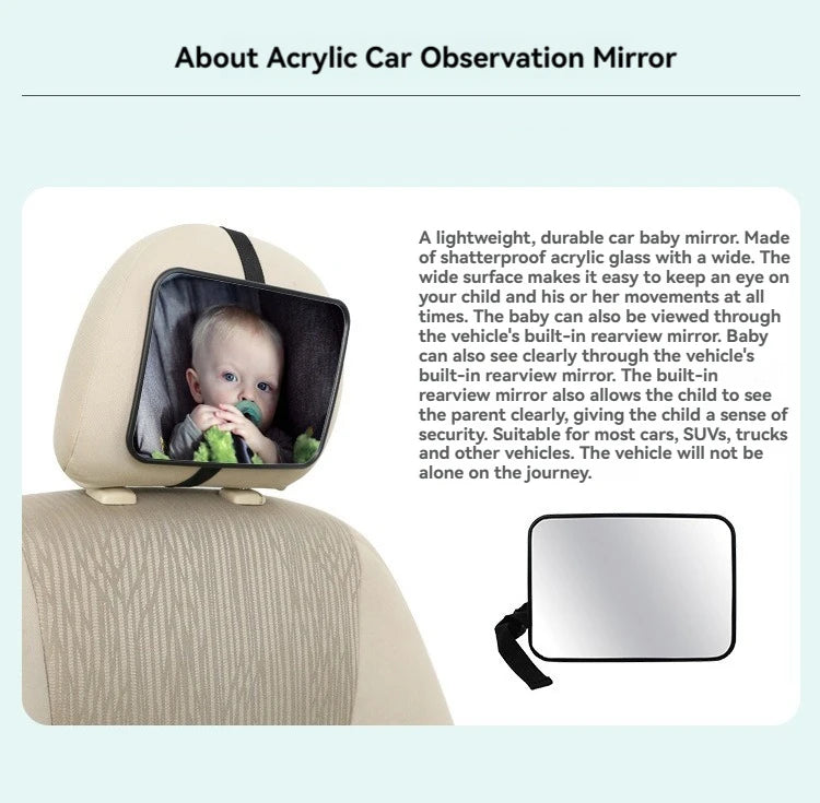 Universal Car Rearview Baby Mirror: Safety Monitor for Child Seating